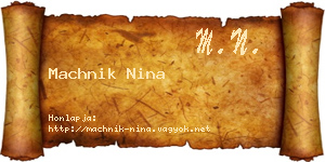 Machnik Nina névjegykártya